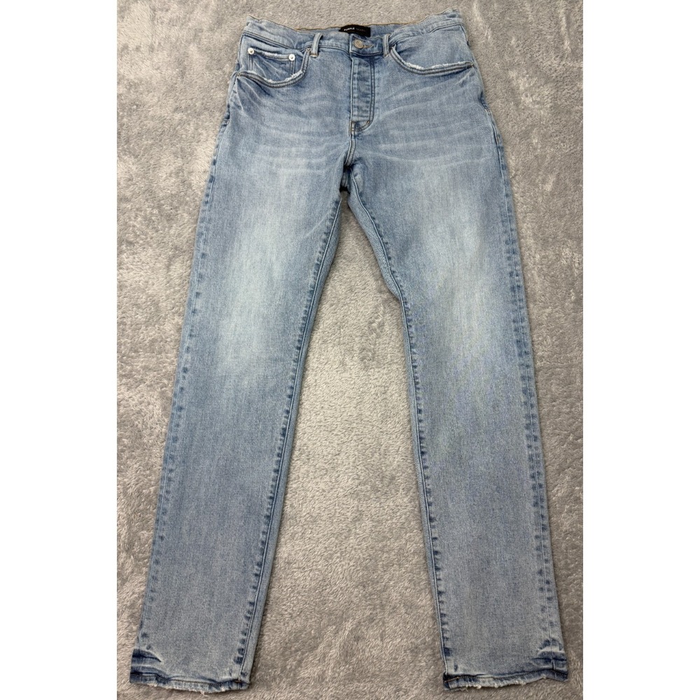 Purple Brand P005‎ Jeans Mens 30x32 Light Blue Light Wash Slim Fit Distressed